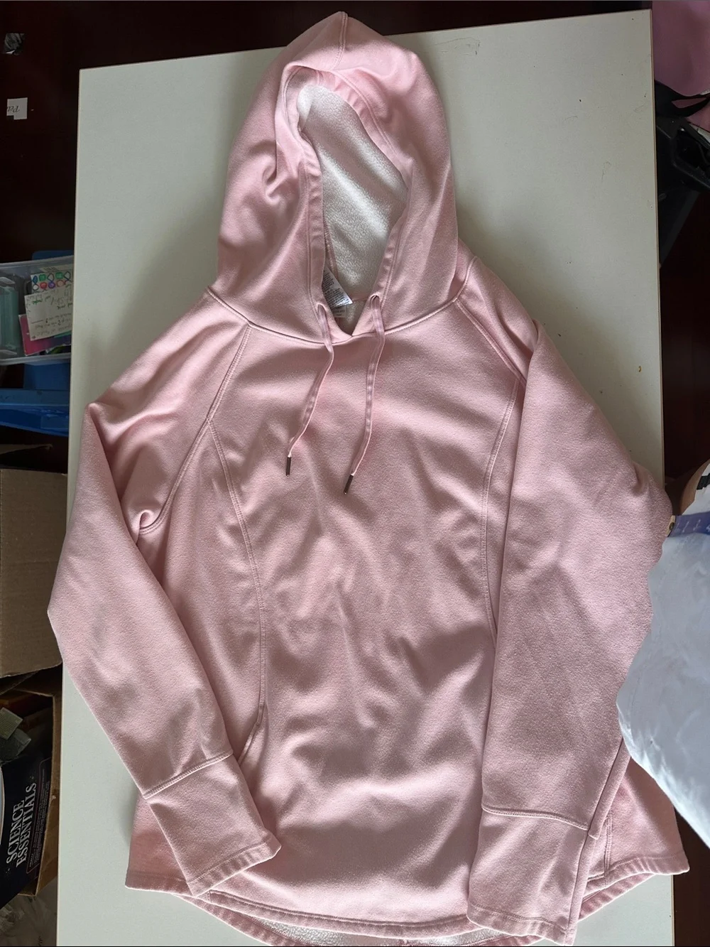 Soft Pink Hooded Pullover Sweatshirt